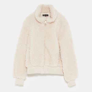 Zara faux shearling bomber jacket. Size S